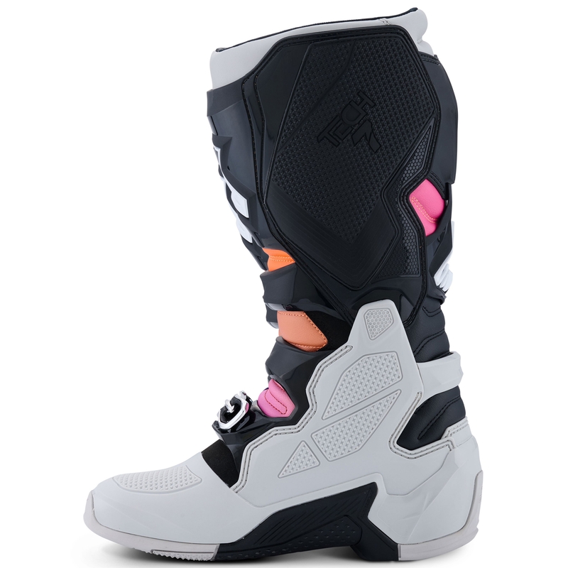 Alpinestars Tech 7 Motorradstiefel Schwarz-Hellgrau-Fluo Orange-Farbverlauf