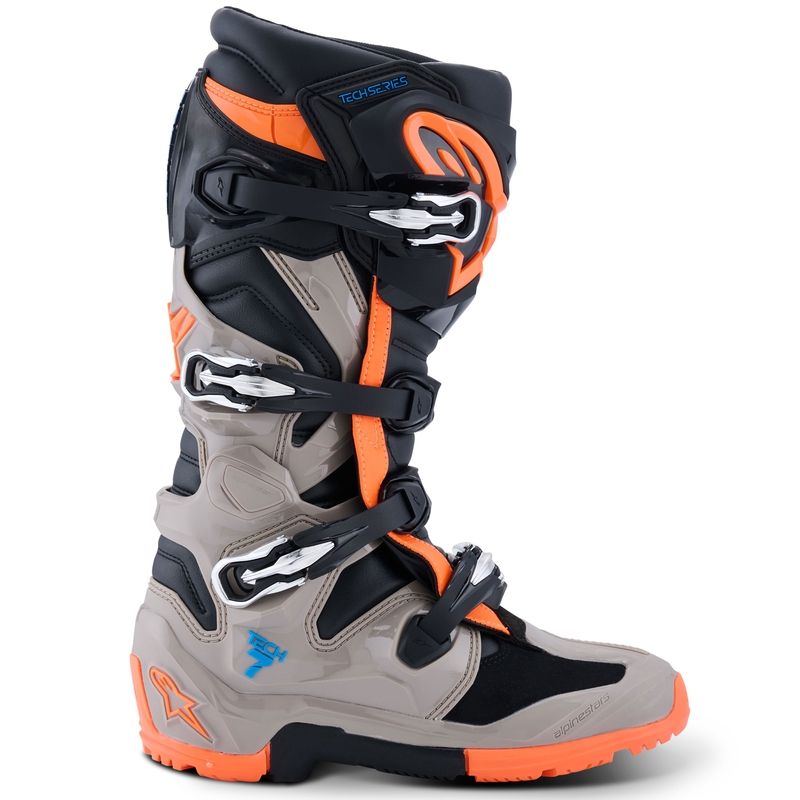 Motorradstiefel Alpinestars Tech 7 Enduro Schwarz-Dunkelgrau-Neonorange