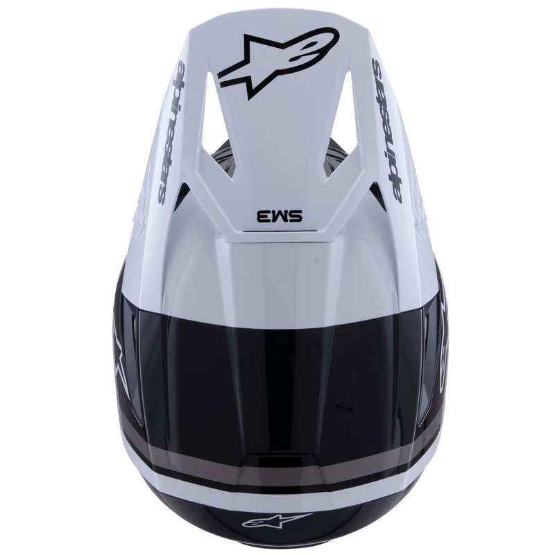 Alpinestars S-M3 Radium Motocrosshelm schwarz-weiß-grau