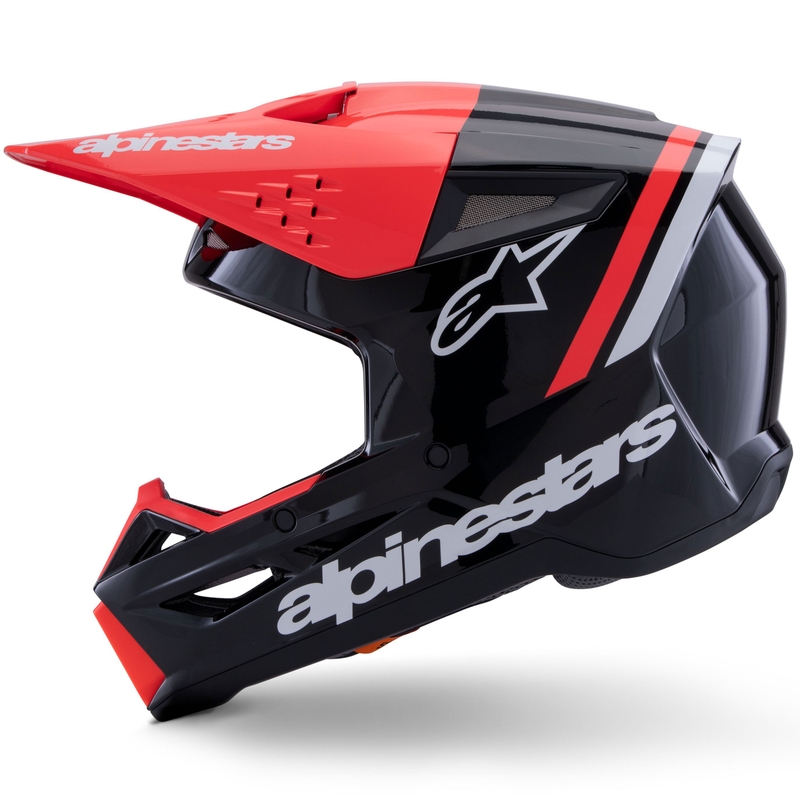 Alpinestars S-M3 Radium Motocrosshelm schwarz-fluo rot-weiß