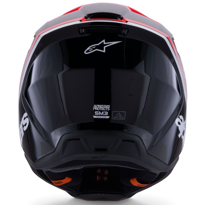 Alpinestars S-M3 Radium Motocrosshelm schwarz-fluo rot-weiß