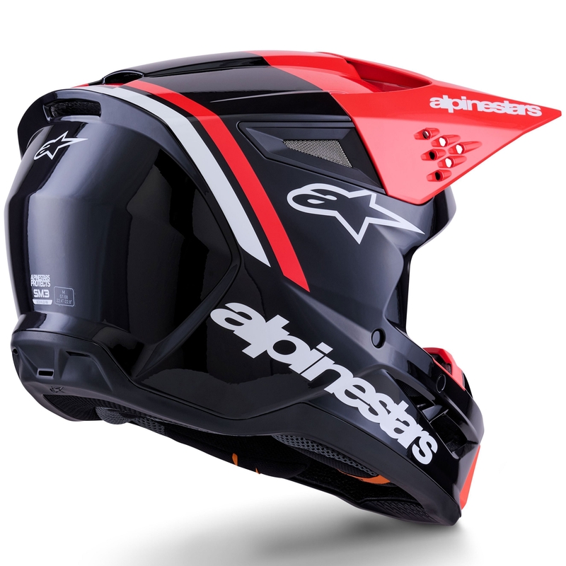 Alpinestars S-M3 Radium Motocrosshelm schwarz-fluo rot-weiß