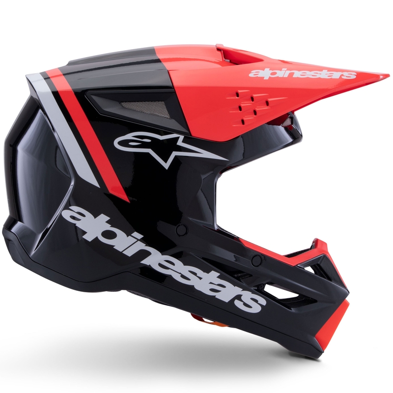 Alpinestars S-M3 Radium Motocrosshelm schwarz-fluo rot-weiß