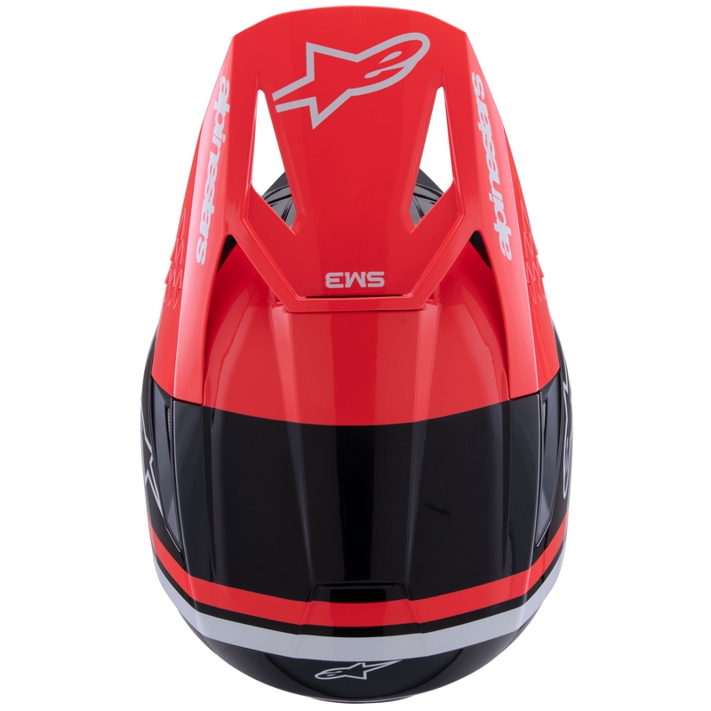 Alpinestars S-M3 Radium Motocrosshelm schwarz-fluo rot-weiß