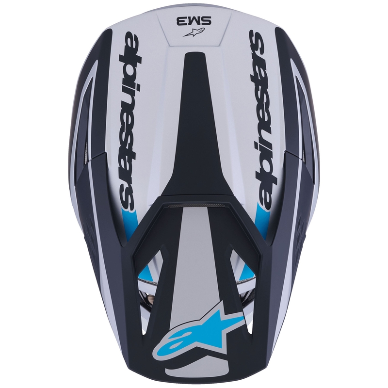 Alpinestars S-M3 Heat Motocrosshelm silber-blau-schwarz matt