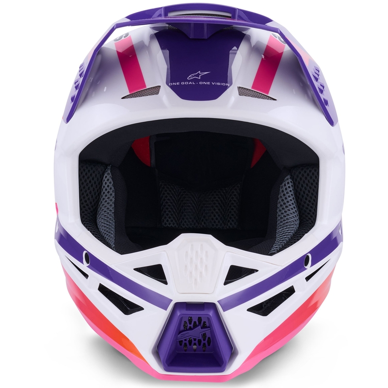 Alpinestars S-M3 Heat Motocrosshelm weiß-lila-pink
