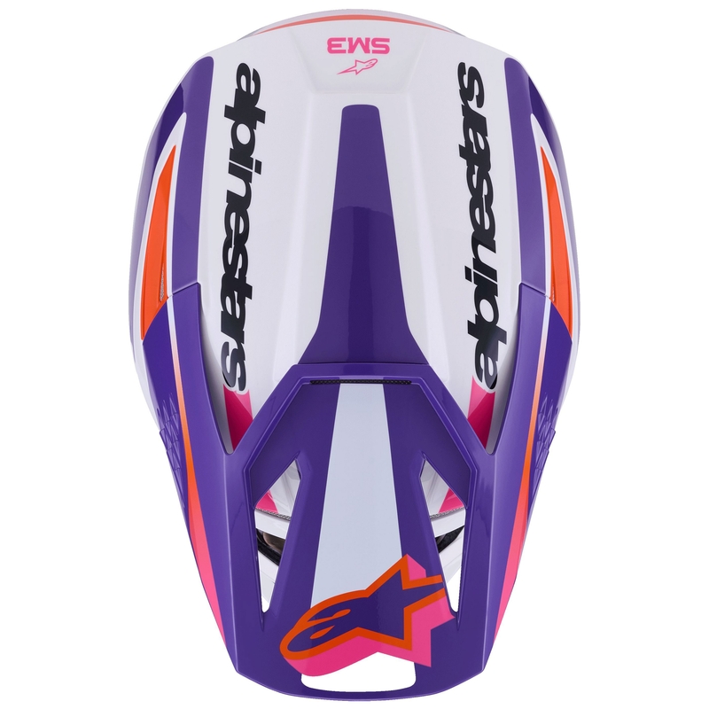 Alpinestars S-M3 Heat Motocrosshelm weiß-lila-pink