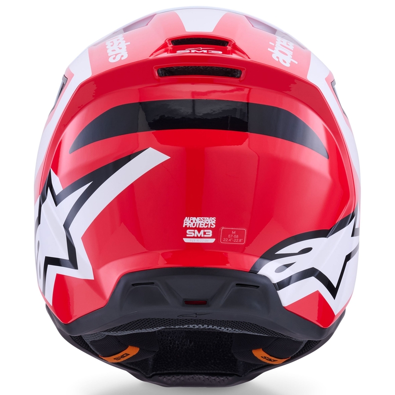 Alpinestars S-M3 Heat Motocrosshelm rot-weiß-schwarz