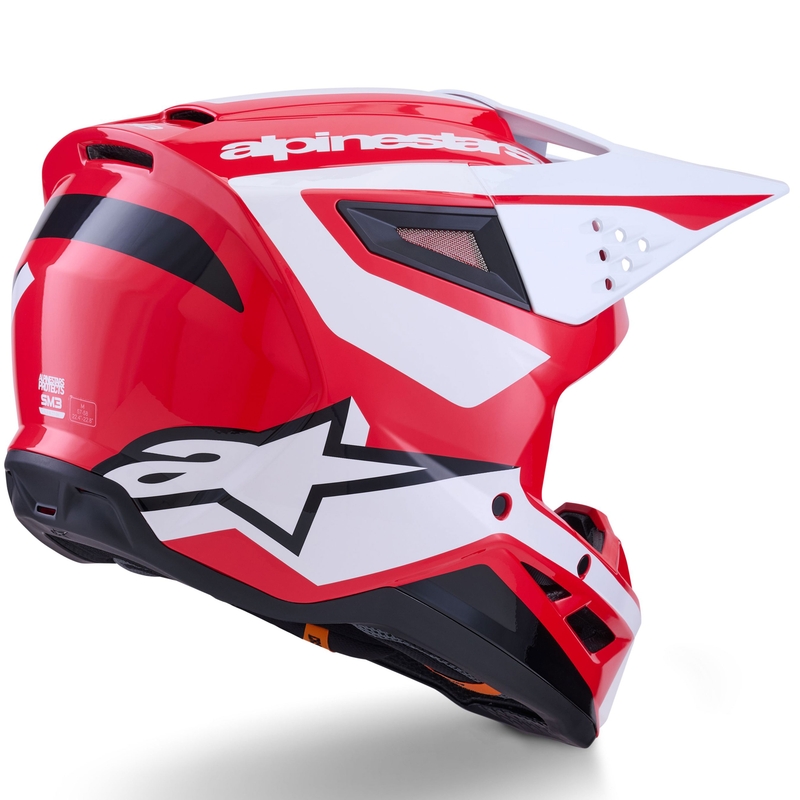 Alpinestars S-M3 Heat Motocrosshelm rot-weiß-schwarz