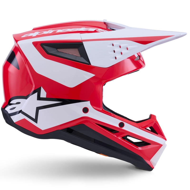 Alpinestars S-M3 Heat Motocrosshelm rot-weiß-schwarz