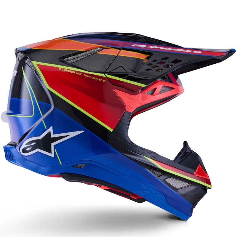 Alpinestars Supertech S-M10 Era Motocrosshelm blau-rot-fluogelb