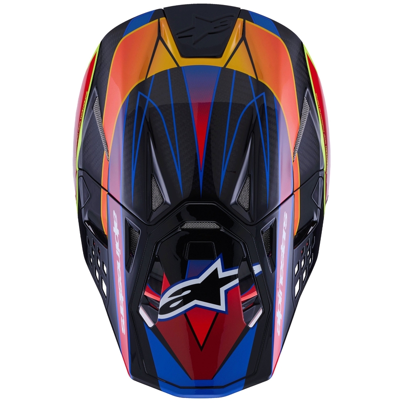 Alpinestars Supertech S-M10 Era Motocrosshelm blau-rot-fluogelb
