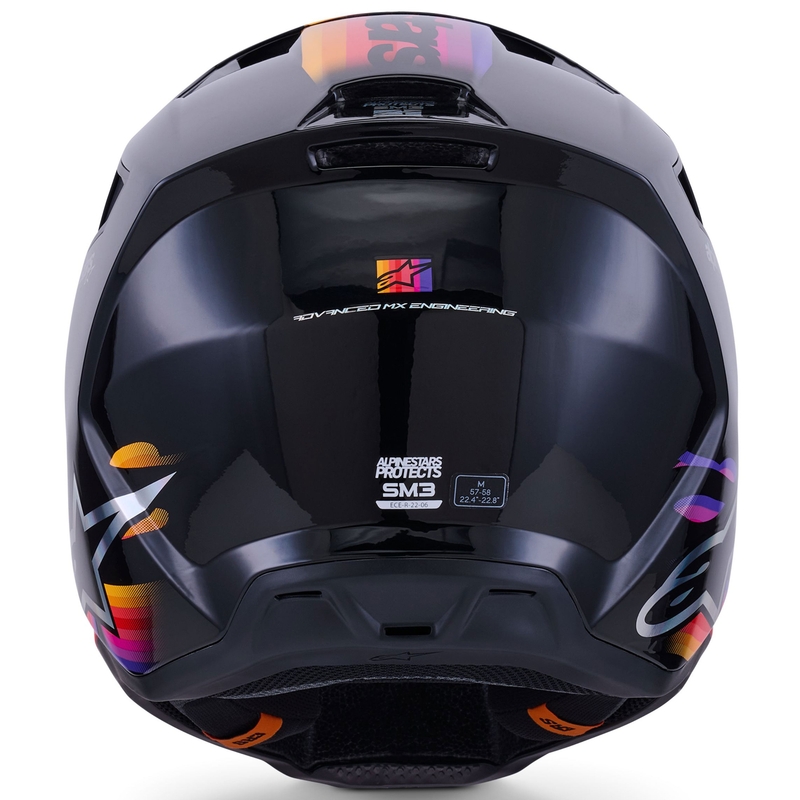 Alpinestars S-M3 Force Motocrosshelm Schwarz-Gelb-Rot-Weiß