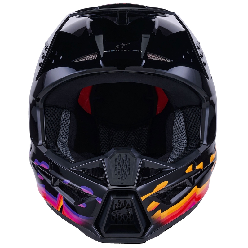Alpinestars S-M3 Force Motocrosshelm Schwarz-Gelb-Rot-Weiß