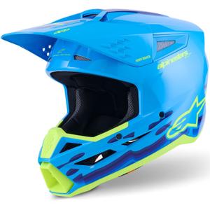 Alpinestars S-M3 Force Motocrosshelm blau-fluo gelb