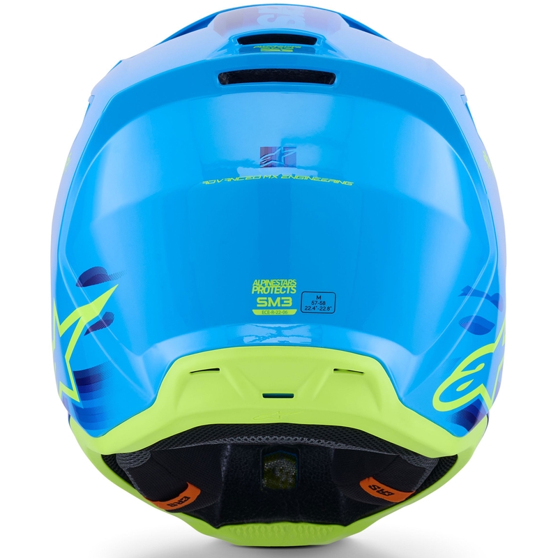 Alpinestars S-M3 Force Motocrosshelm blau-fluo gelb