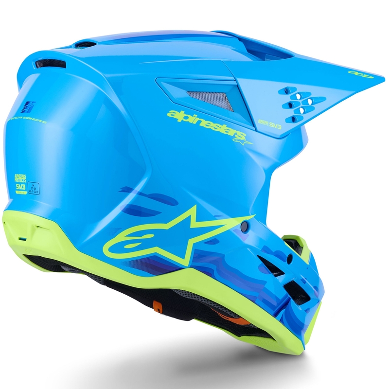 Alpinestars S-M3 Force Motocrosshelm blau-fluo gelb