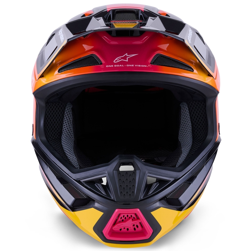 Alpinestars SM7 Rise Motocrosshelm Schwarz-Gelb-Fluo Pink