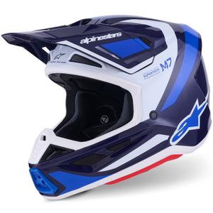 Alpinestars SM7 Rise Motocrosshelm blau-weiß