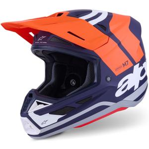 Alpinestars SM7 Core Motocrosshelm matt orange-blau-weiß