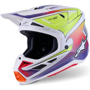 Alpinestars SM7 Fuse Motocrosshelm weiß-fluo gelb-lila
