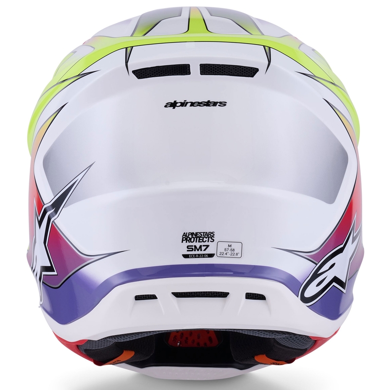 Alpinestars SM7 Fuse Motocrosshelm weiß-fluo gelb-lila