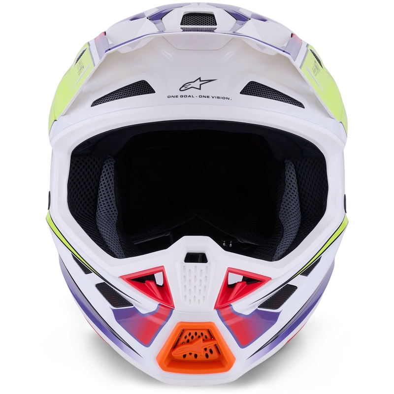 Alpinestars SM7 Fuse Motocrosshelm weiß-fluo gelb-lila
