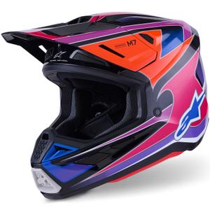 Alpinestars SM7 Fuse Motocrosshelm blau-lila-pink