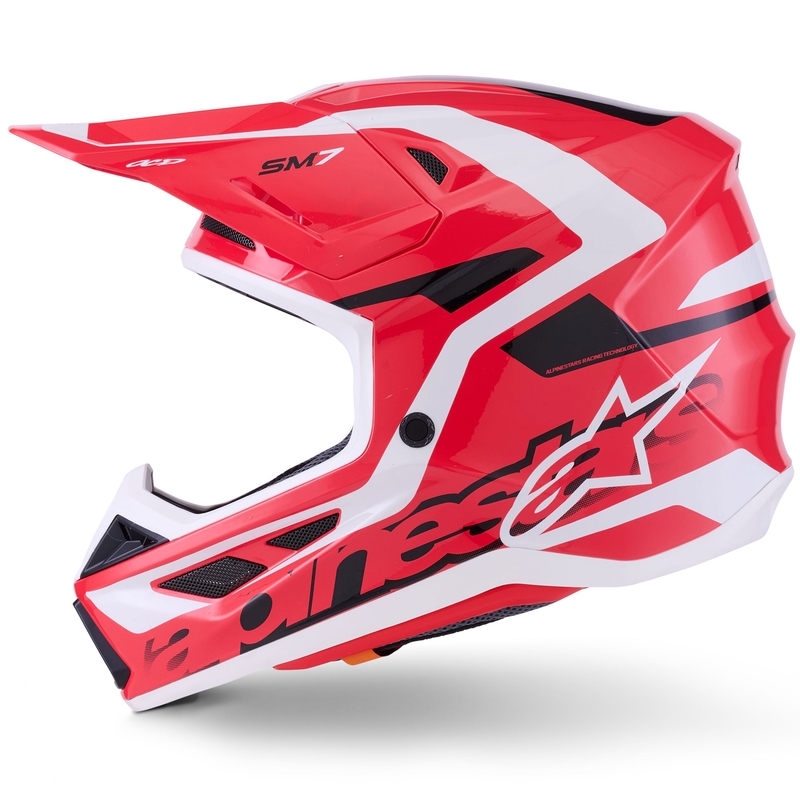 Alpinestars SM7 Deed Motocrosshelm rot-schwarz-weiß