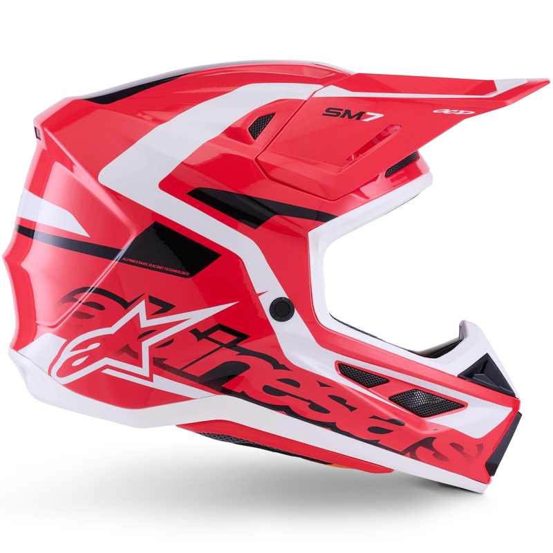 Alpinestars SM7 Deed Motocrosshelm rot-schwarz-weiß