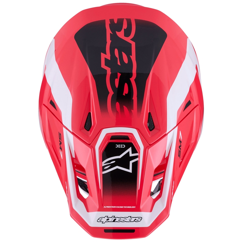 Alpinestars SM7 Deed Motocrosshelm rot-schwarz-weiß