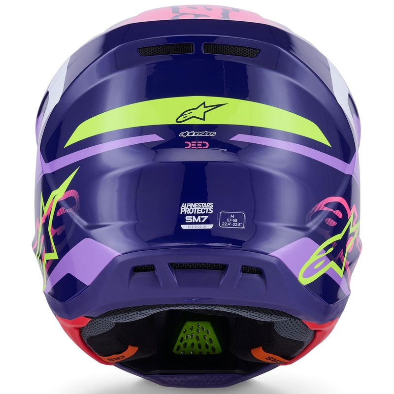 Alpinestars SM7 Deed Motocrosshelm lila-pink-weiß-fluogelb