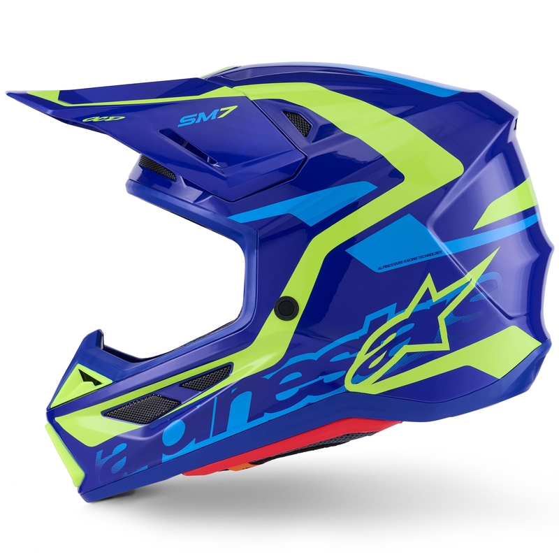 Alpinestars SM7 Deed Motocrosshelm blau-fluo gelb