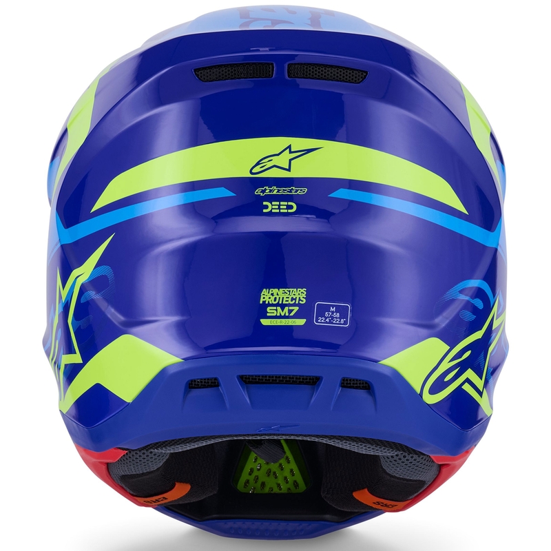 Alpinestars SM7 Deed Motocrosshelm blau-fluo gelb