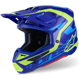 Alpinestars SM7 Deed Motocrosshelm blau-fluo gelb