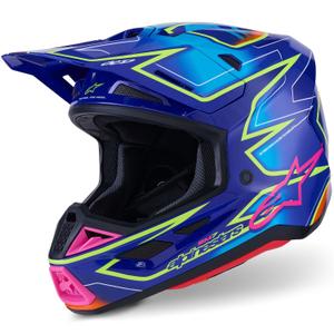Alpinestars SM7 Cast Motocrosshelm blau-pink-fluo gelb