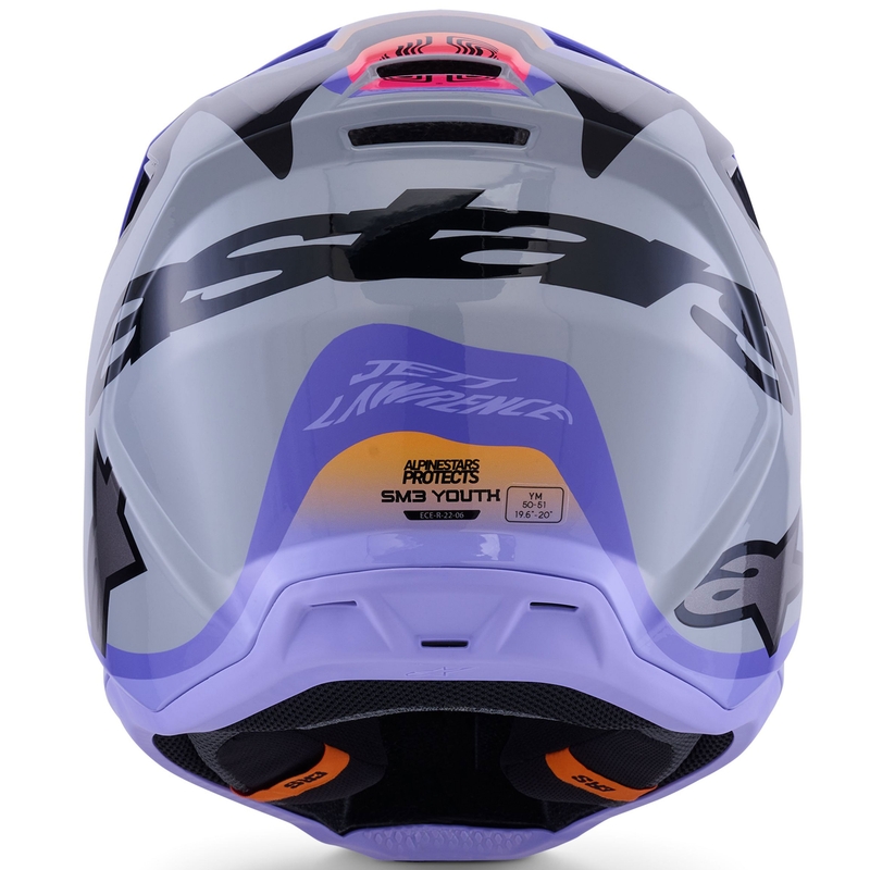 Alpinestars S-M3 JETT LAWRENCE Edition Motocrosshelm grau-lila-schwarz