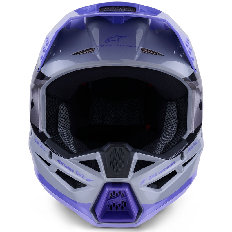 Alpinestars S-M3 JETT LAWRENCE Edition Motocrosshelm grau-lila-schwarz