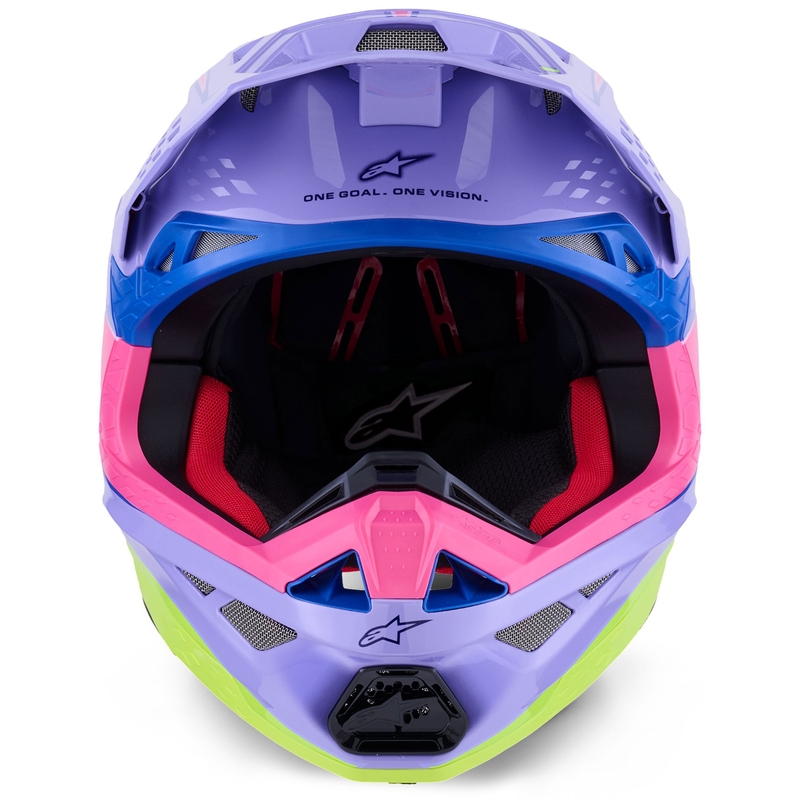 Alpinestars S-M10 JETT LAWRENCE R01 Motocrosshelm lila-fluo pink-fluo gelb