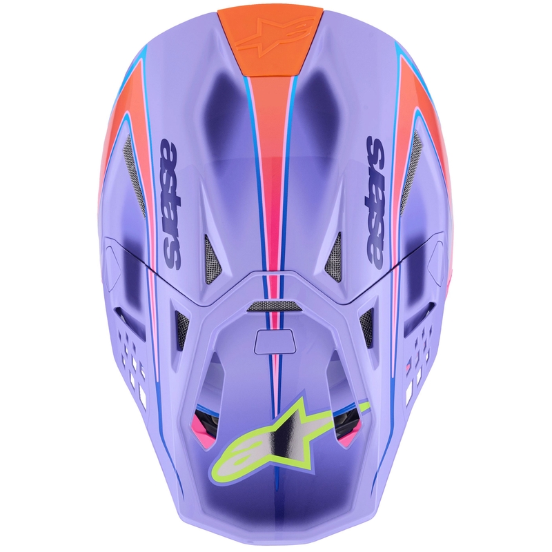 Alpinestars S-M10 JETT LAWRENCE R01 Motocrosshelm lila-fluo pink-fluo gelb