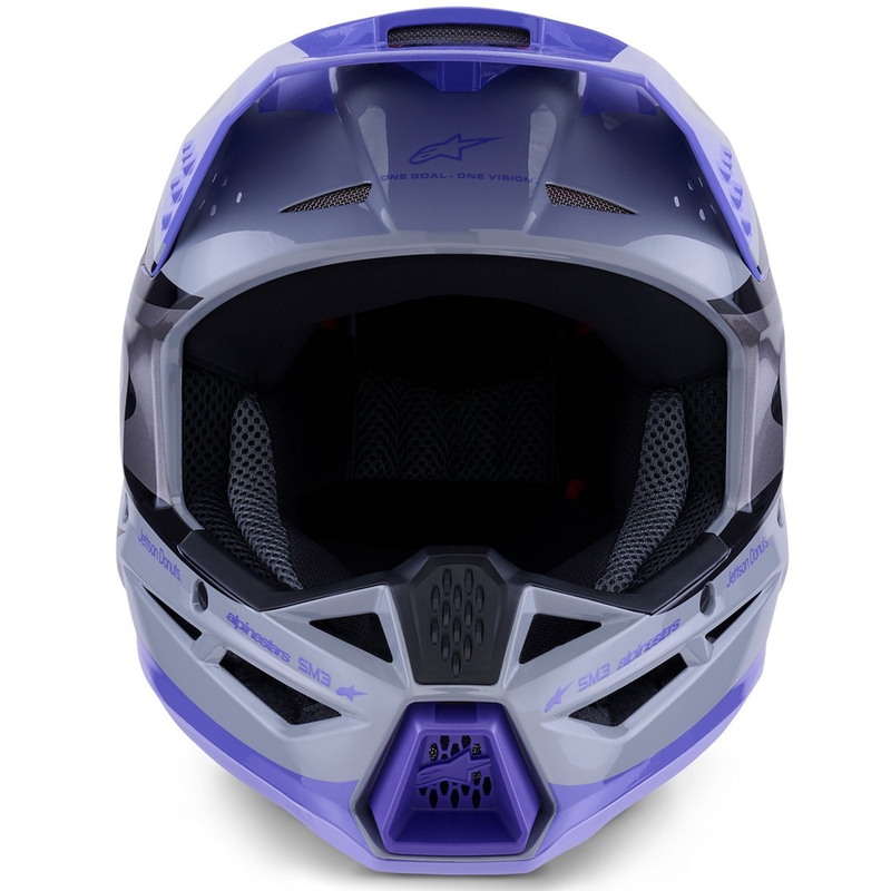 Alpinestars S-M3 JETT LAWRENCE Edition Kinder-Motocrosshelm grau-lila-schwarz