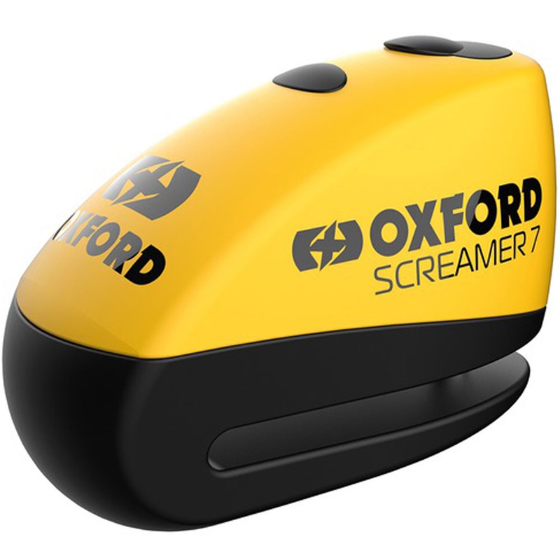 Oxford Screamer 7 Scheibenbremsenschloss mit integriertem Alarm gelb-schwarz