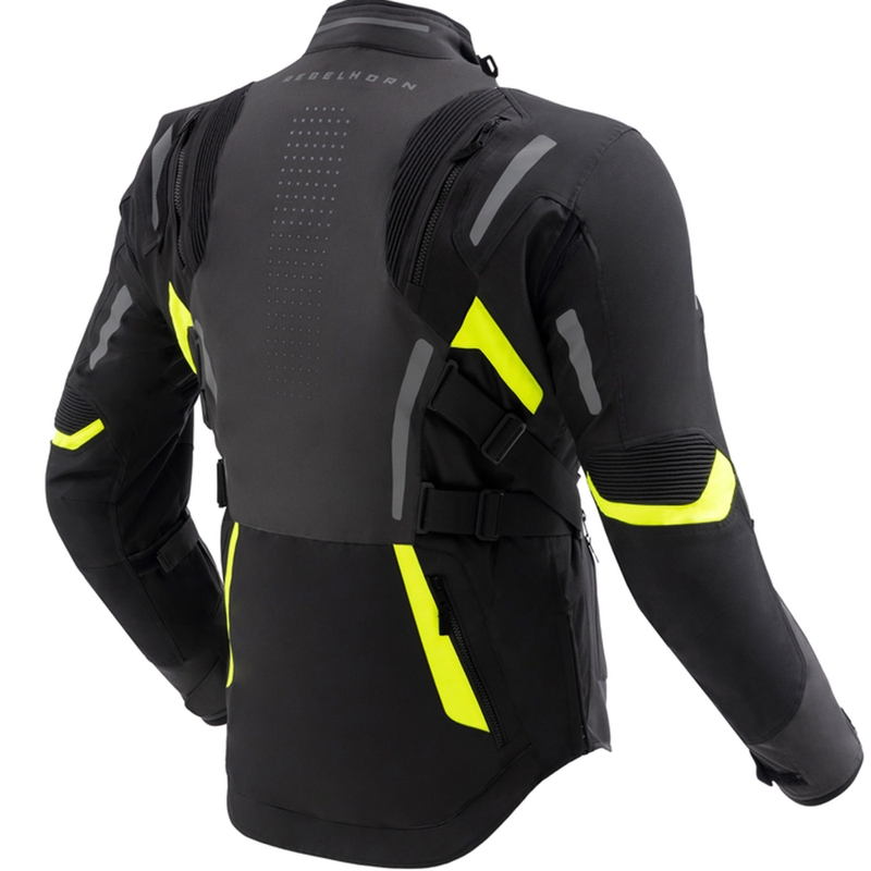 Motorradjacke Rebelhorn Hiker IV schwarz-anthrazit-fluogelb