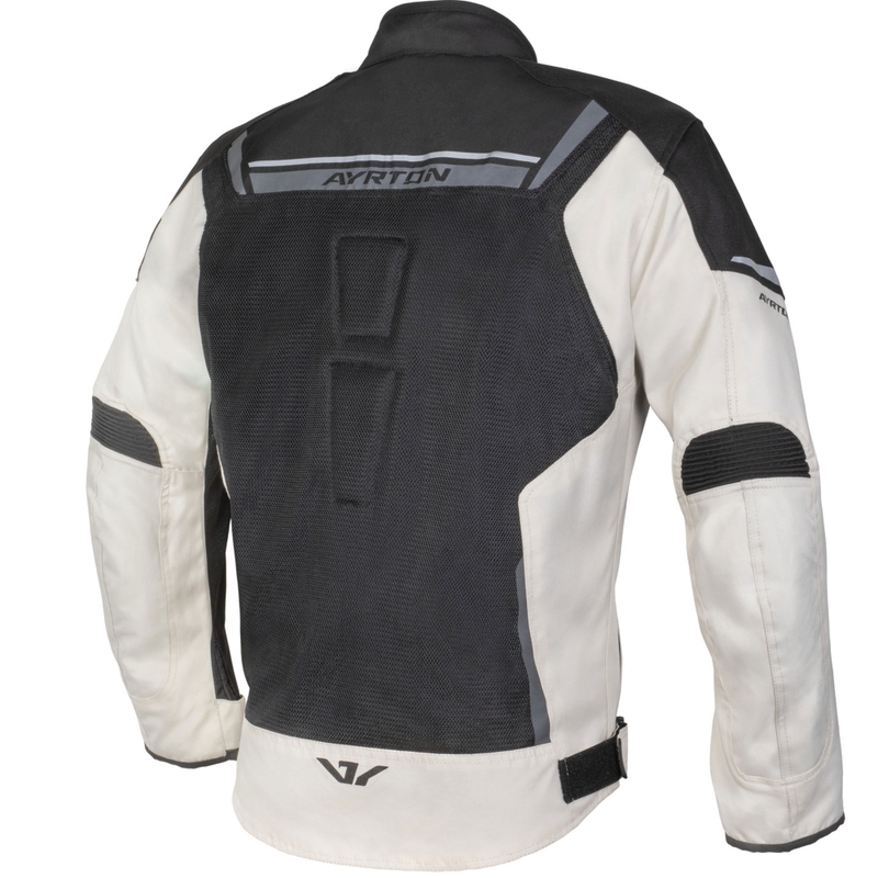 Ayrton Bullet II Flow Motorradjacke creme-sand-grau-schwarz