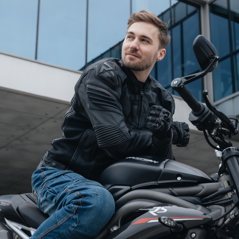 Rebelhorn Vandal Leder Motorradjacke schwarz