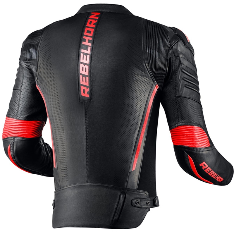 Rebelhorn Vandal Leder Motorradjacke schwarz-rot