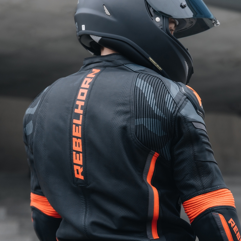 Rebelhorn Vandal Leder Motorradjacke schwarz-rot