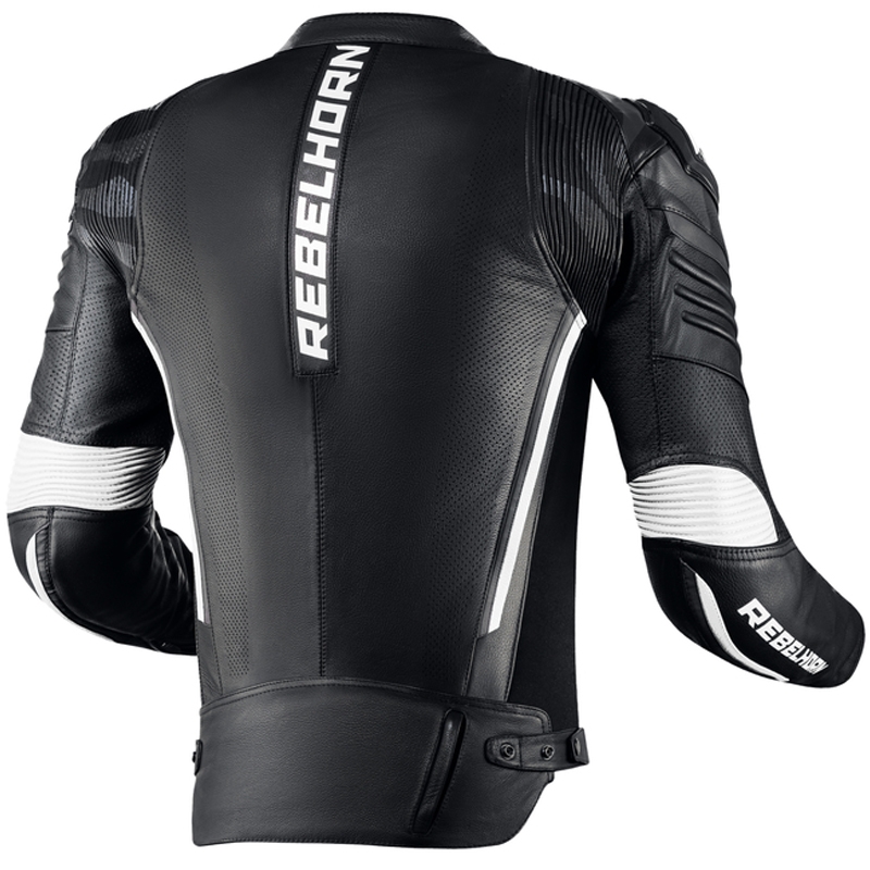 Leder-Motorradjacke Rebelhorn Vandal schwarz-weiß Ausverkauf