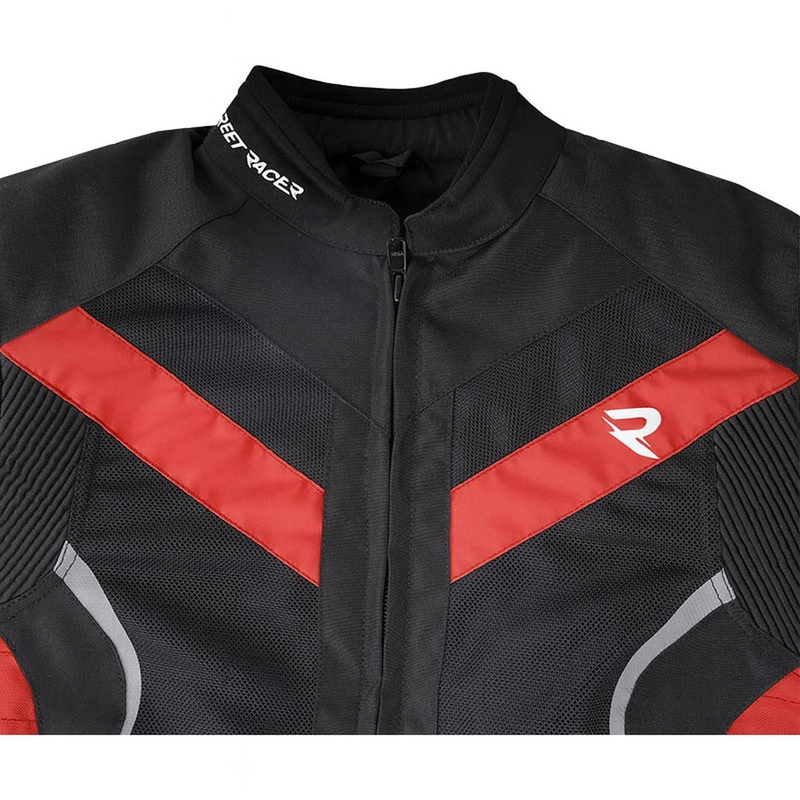 Damen Motorradjacke Street Racer Betty II Air schwarz-rot