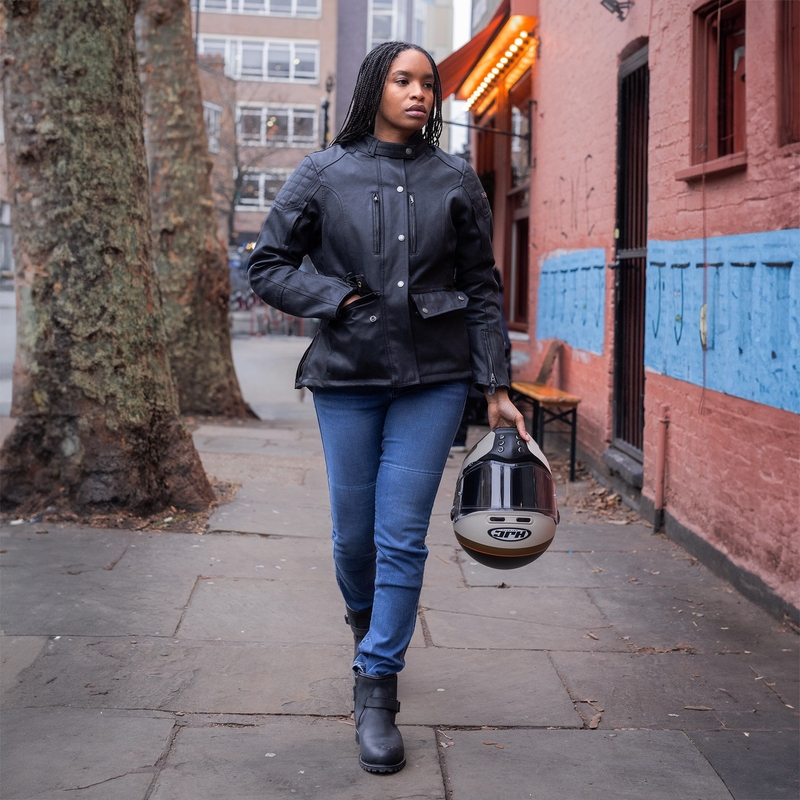 Damen Motorradjeans OXFORD SOFIA AA Slim hellblau